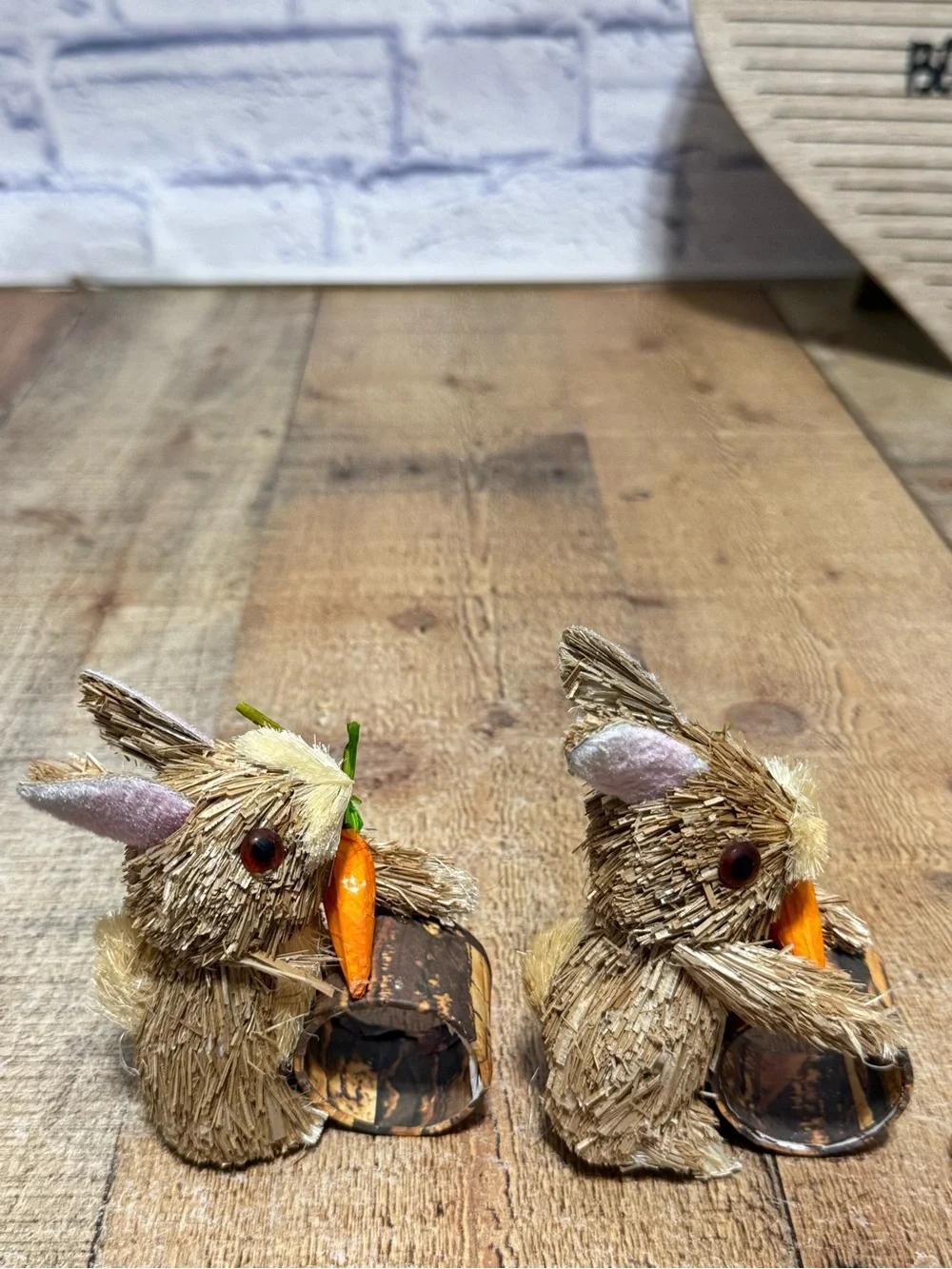 Pier 1 Easter Farmhouse Carrot Basket, Bunny, Carrots Napkin Rings Assorted Ado